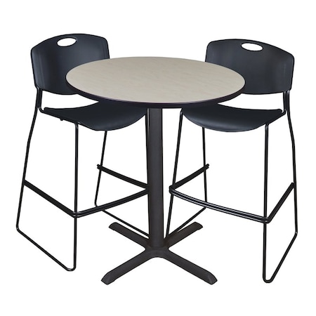 Cain Cain Caf e Table & Chair Sets, 36 W, 36 L, 42 H, Maple TCB36RNDPL4495BK